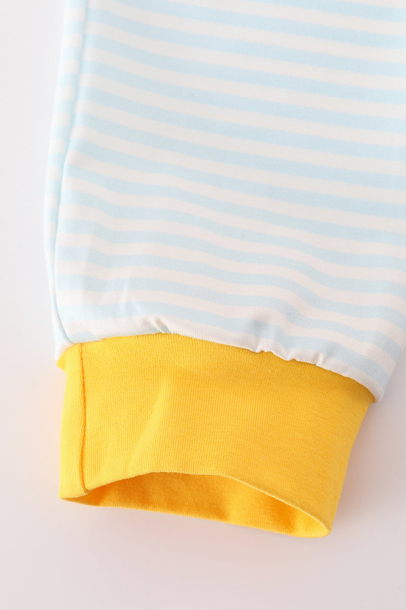 Blue Stripe Pumpkin Applique Set