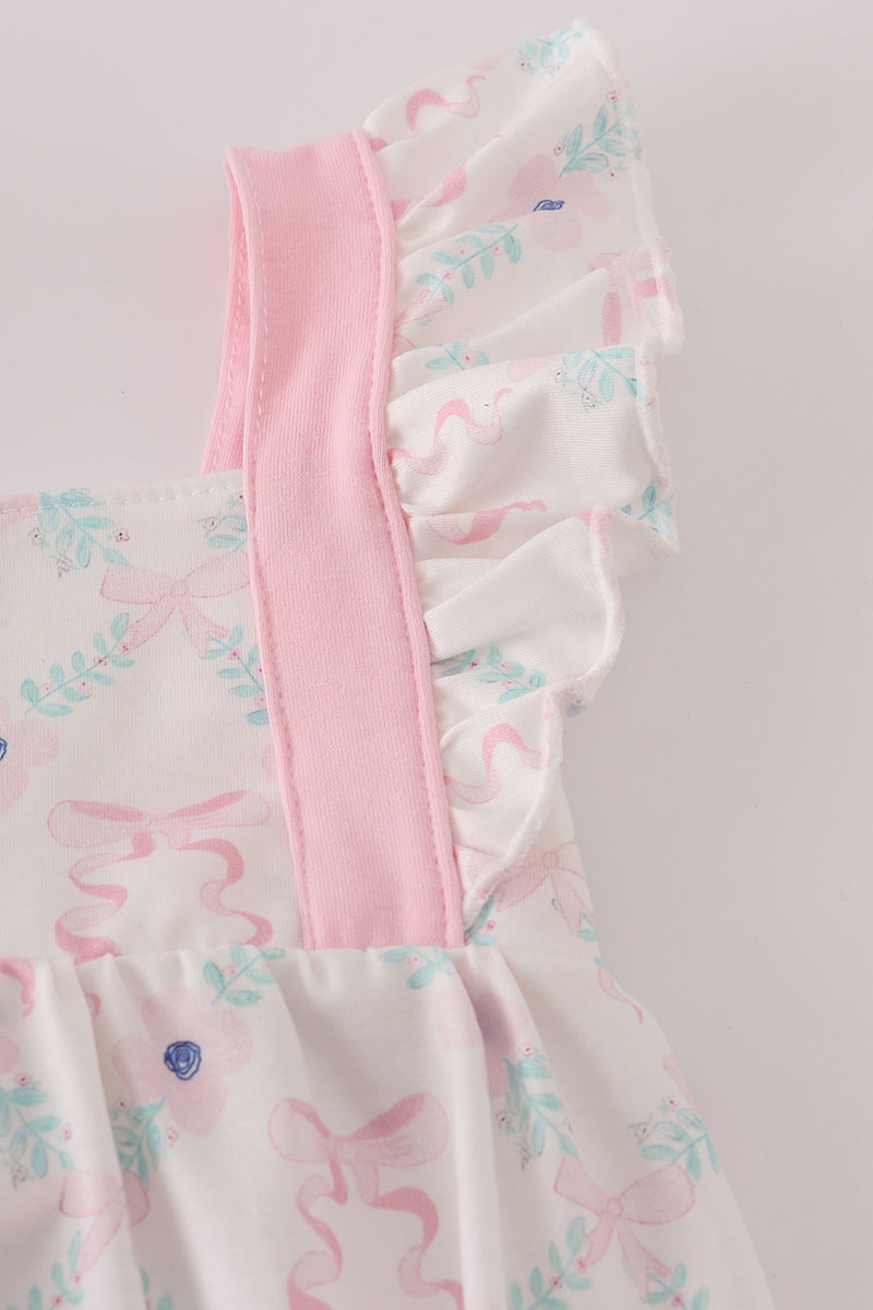 Pink Bow Garden Ruffle Bubble