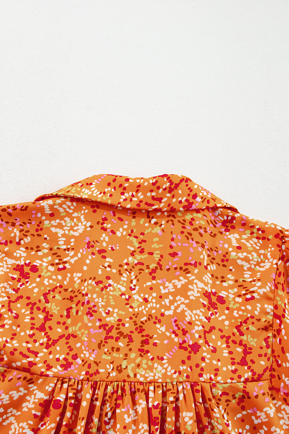 Orange Abstract Babydoll Blouse