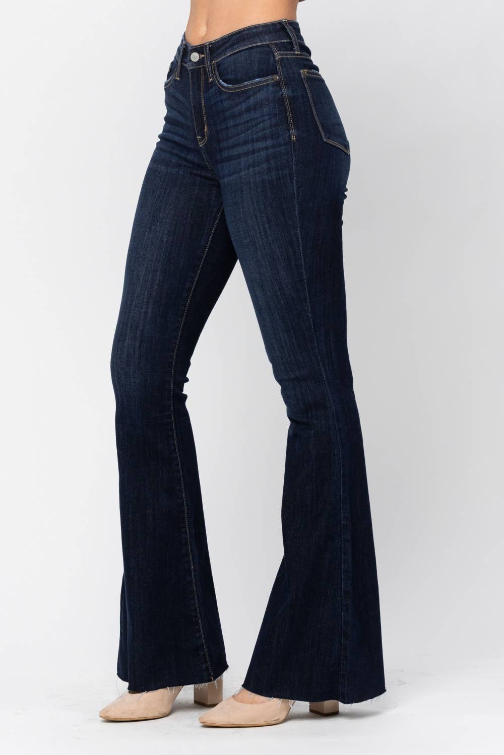 Judy Blue High Waisted Raw Hem Flare