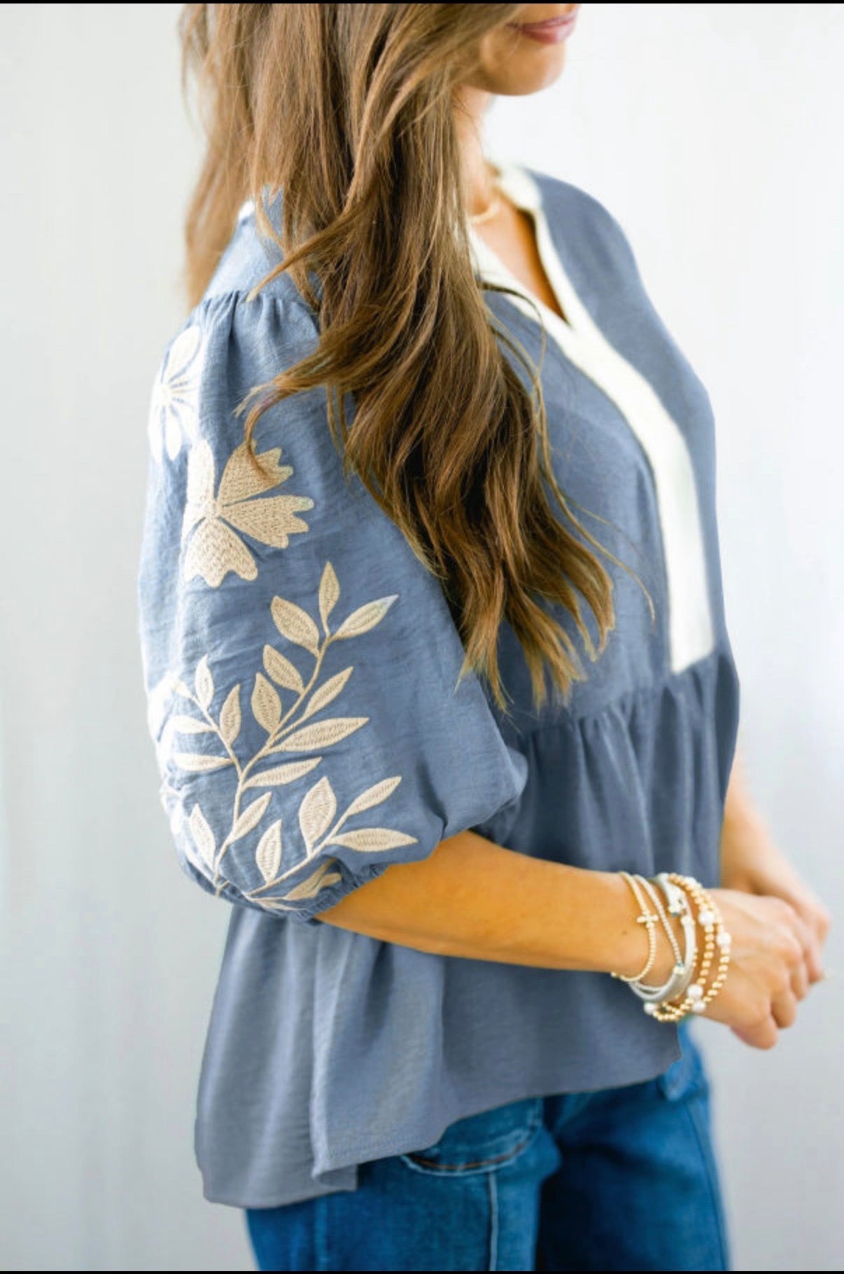 Willow Embroidered Babydoll Top