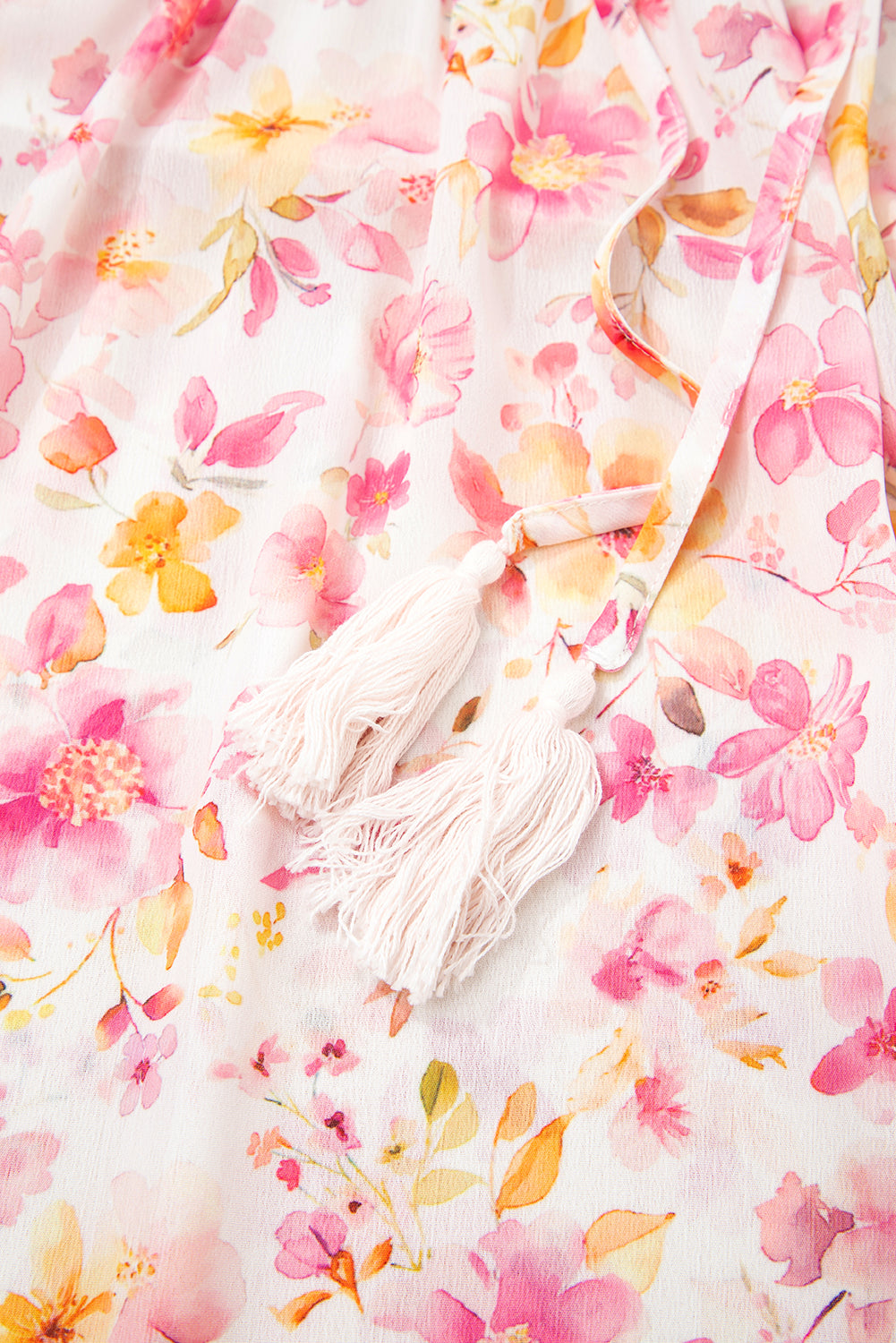 Pink Floral Smocked Blouse
