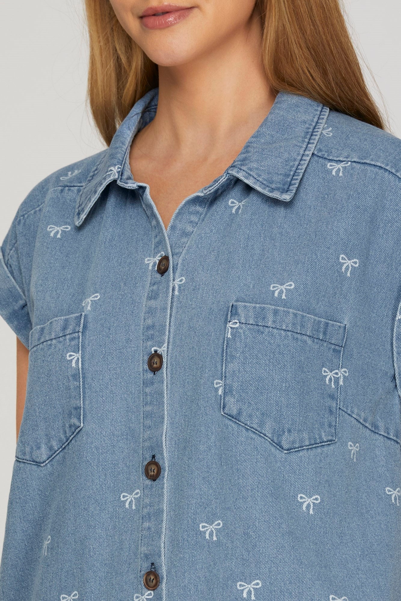 Bow Denim Dress by She + Sky