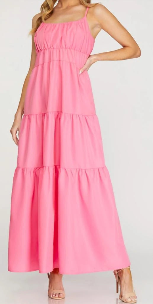 she sky maxi dress Tiered by + – Peachy & Pine Season_RS23 Rachel ALLAN Homecoming 40272 45 in2XL Size:8-10 Y