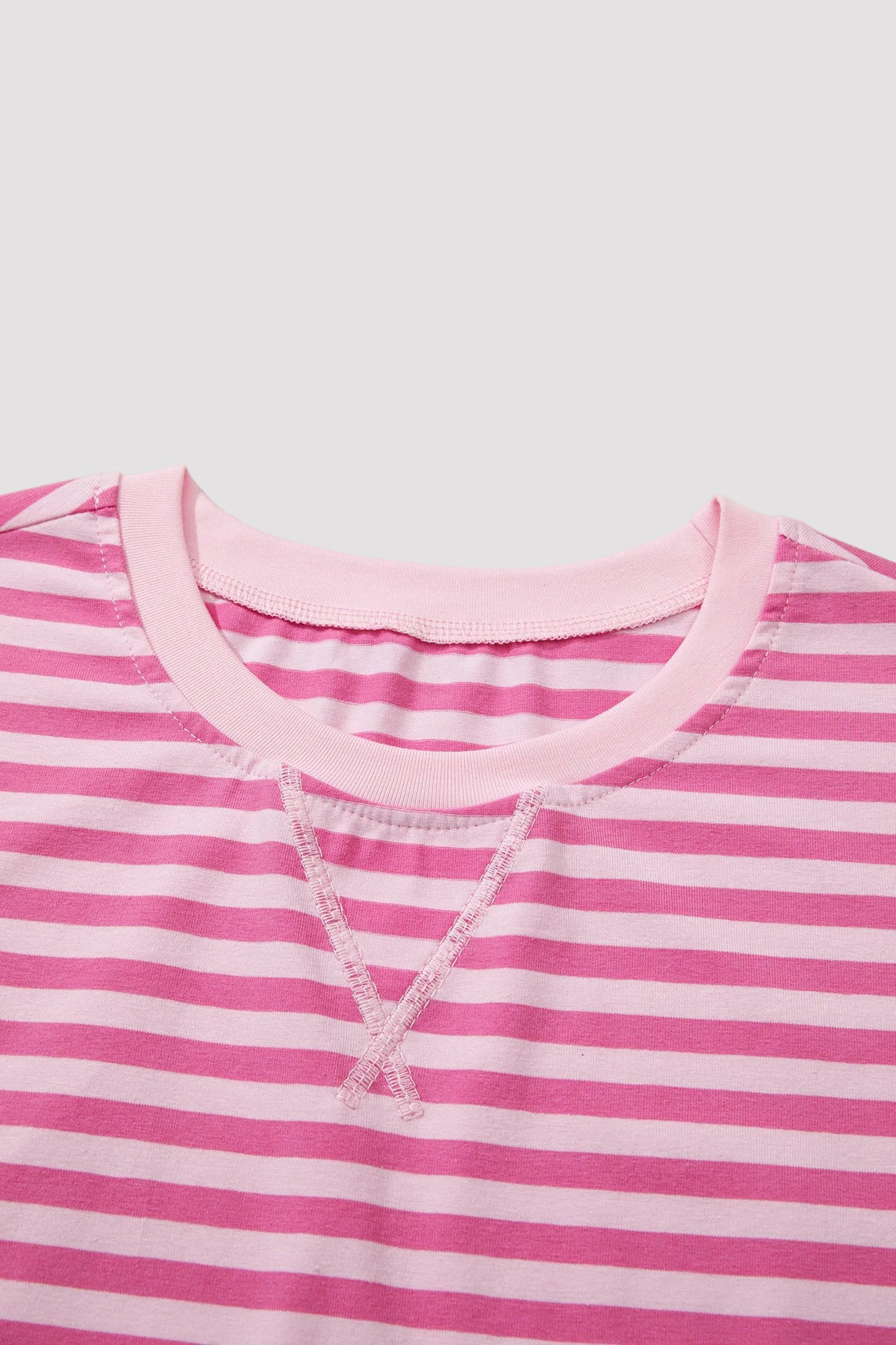 Pink Striped Cap Sleeve Set
