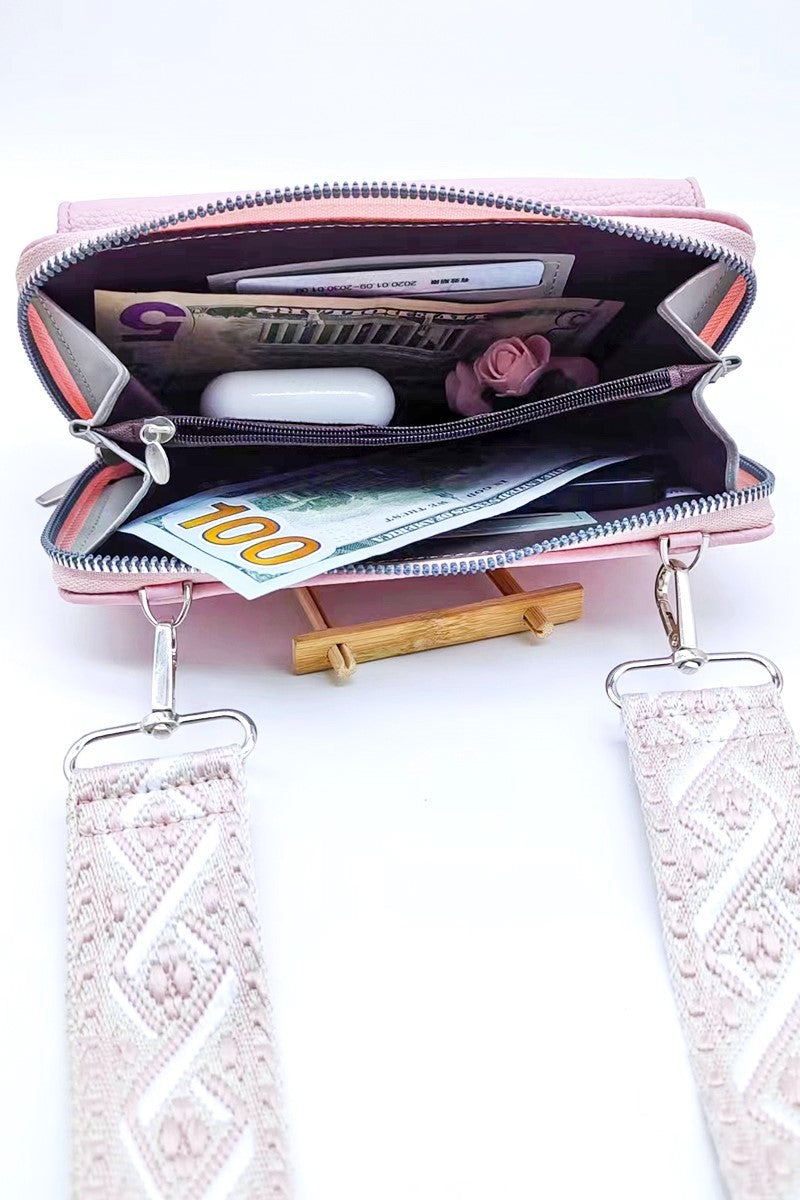 Vegan Leather Crossbody Duo Wallet Handbag 👜