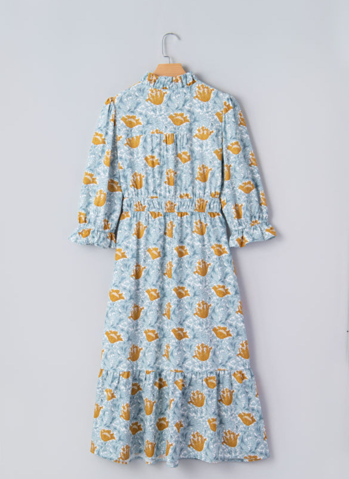 Golden Bloom Midi Dress