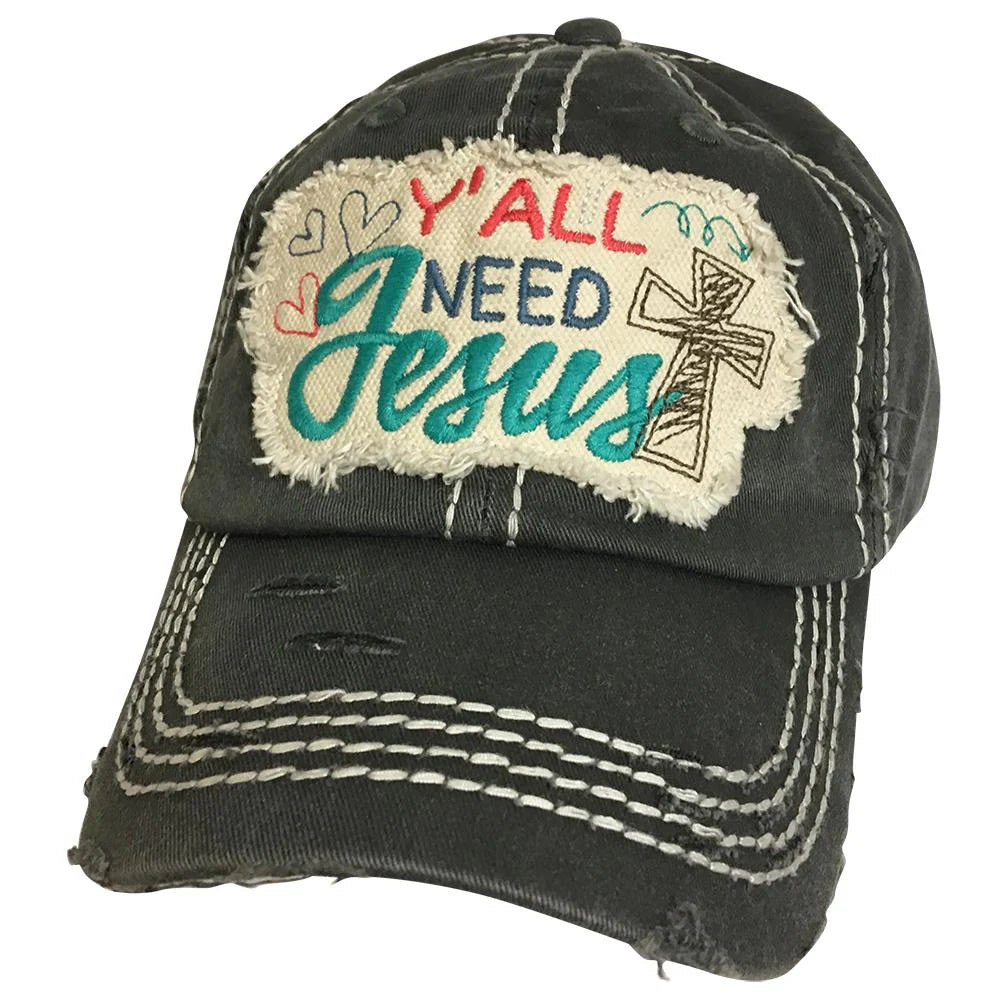 Yall Need Jesus Cap - Black