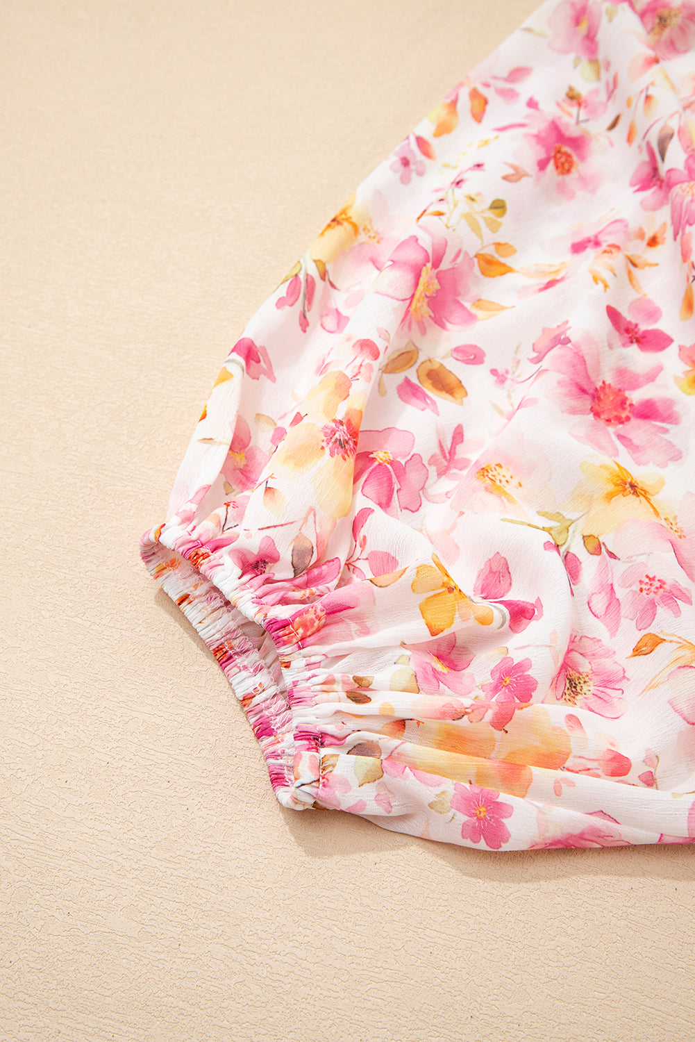 Pink Floral Smocked Blouse