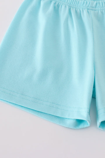 🐶 Blue Character Cotton Short Set