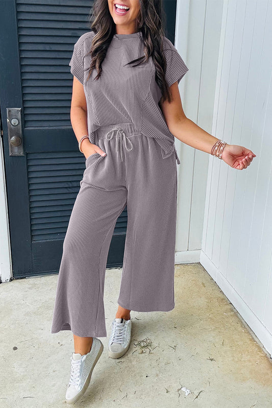 Wild Wind Solid Corded Knit Set