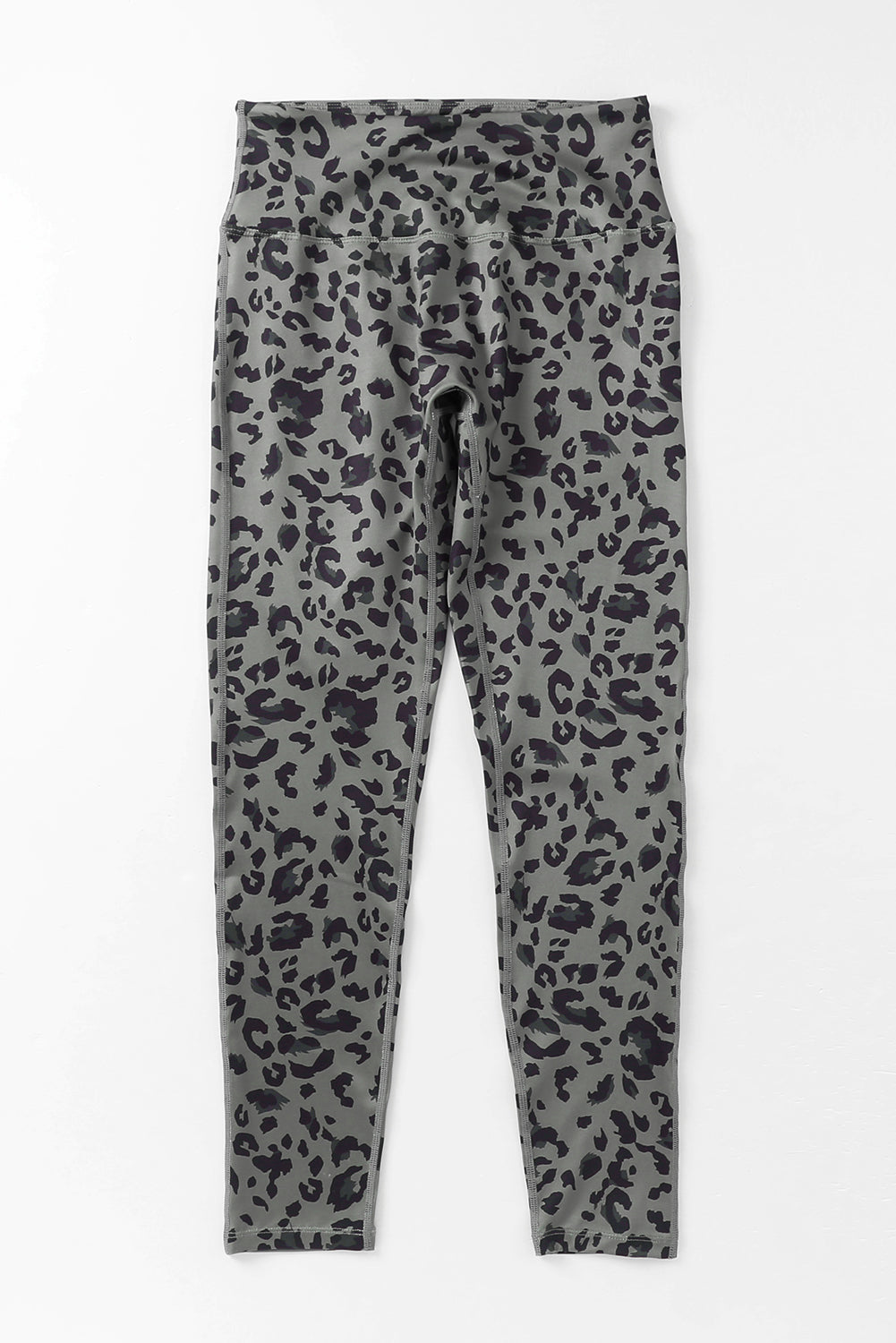 Gray Leopard Print Active Leggings