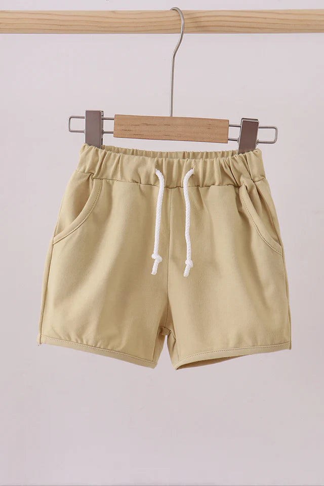 Khaki Drawstring Shorts