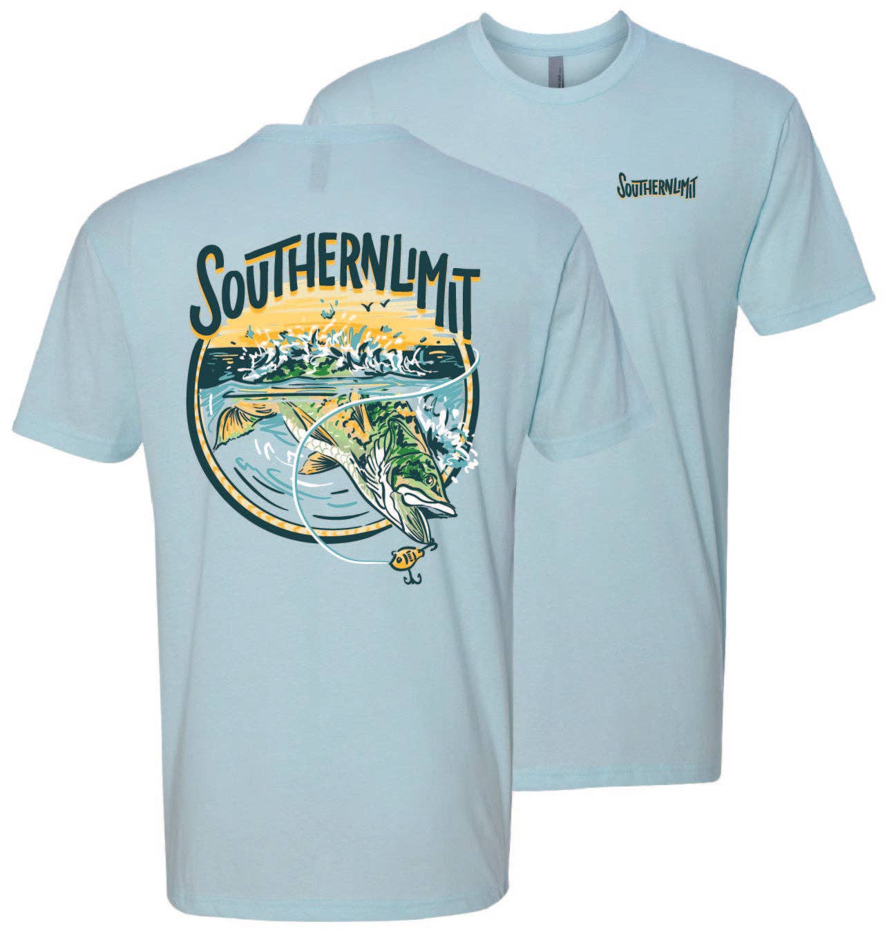 Southern Limit-118 Jumping Bass Mens Fishing Graphic Tee