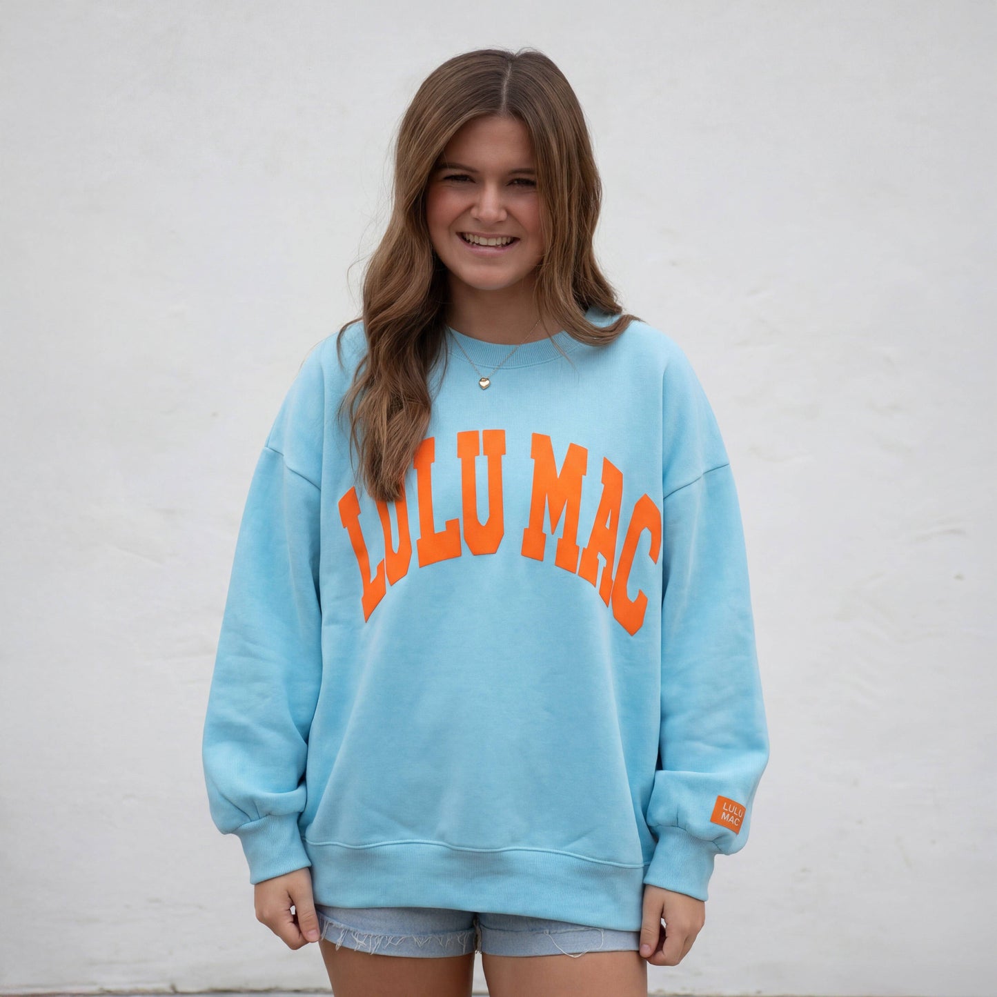 LULU MAC Blue Orange Puff Sweatshirt