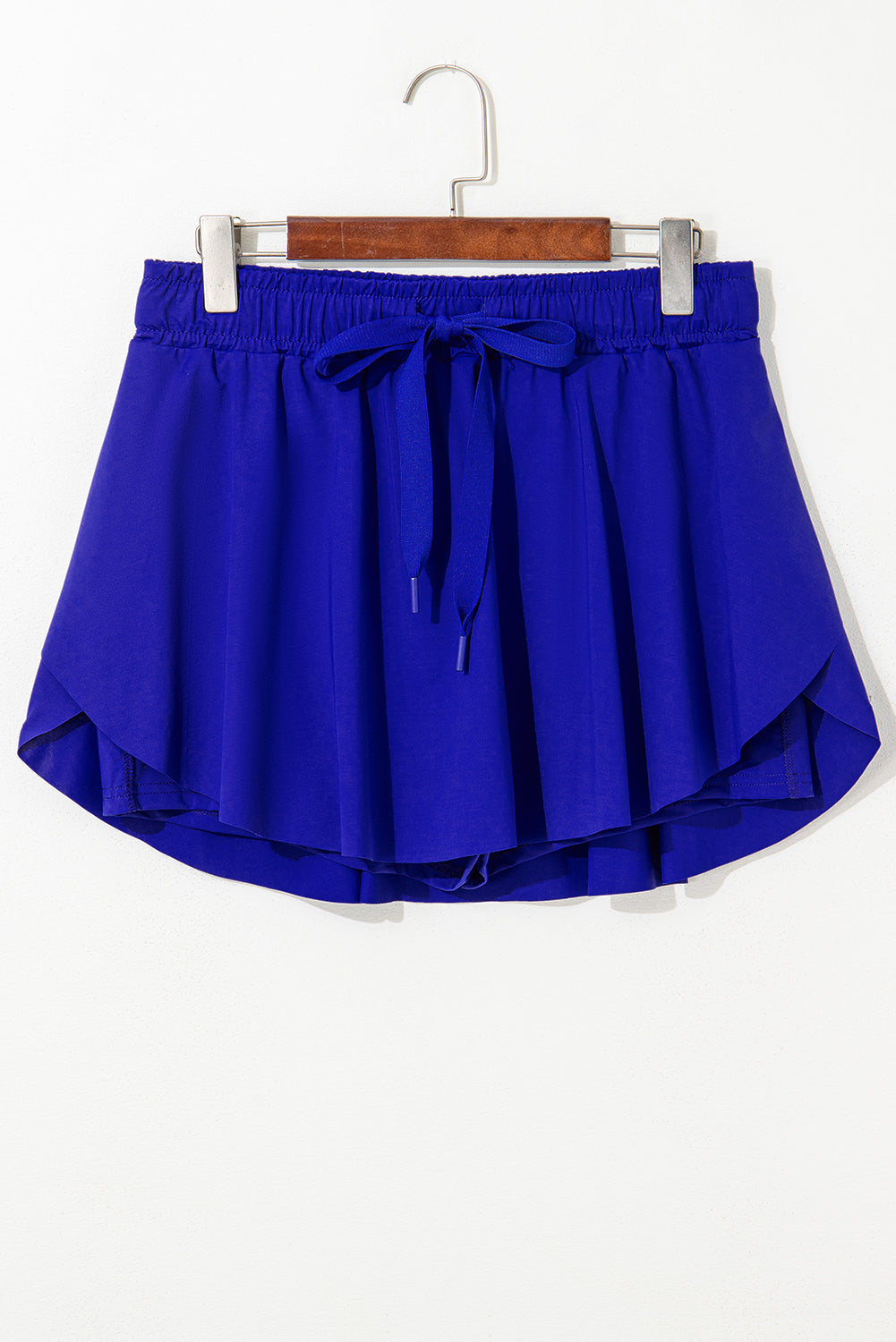 Dark Blue Drawstring High Waist Lined Tennis Skort