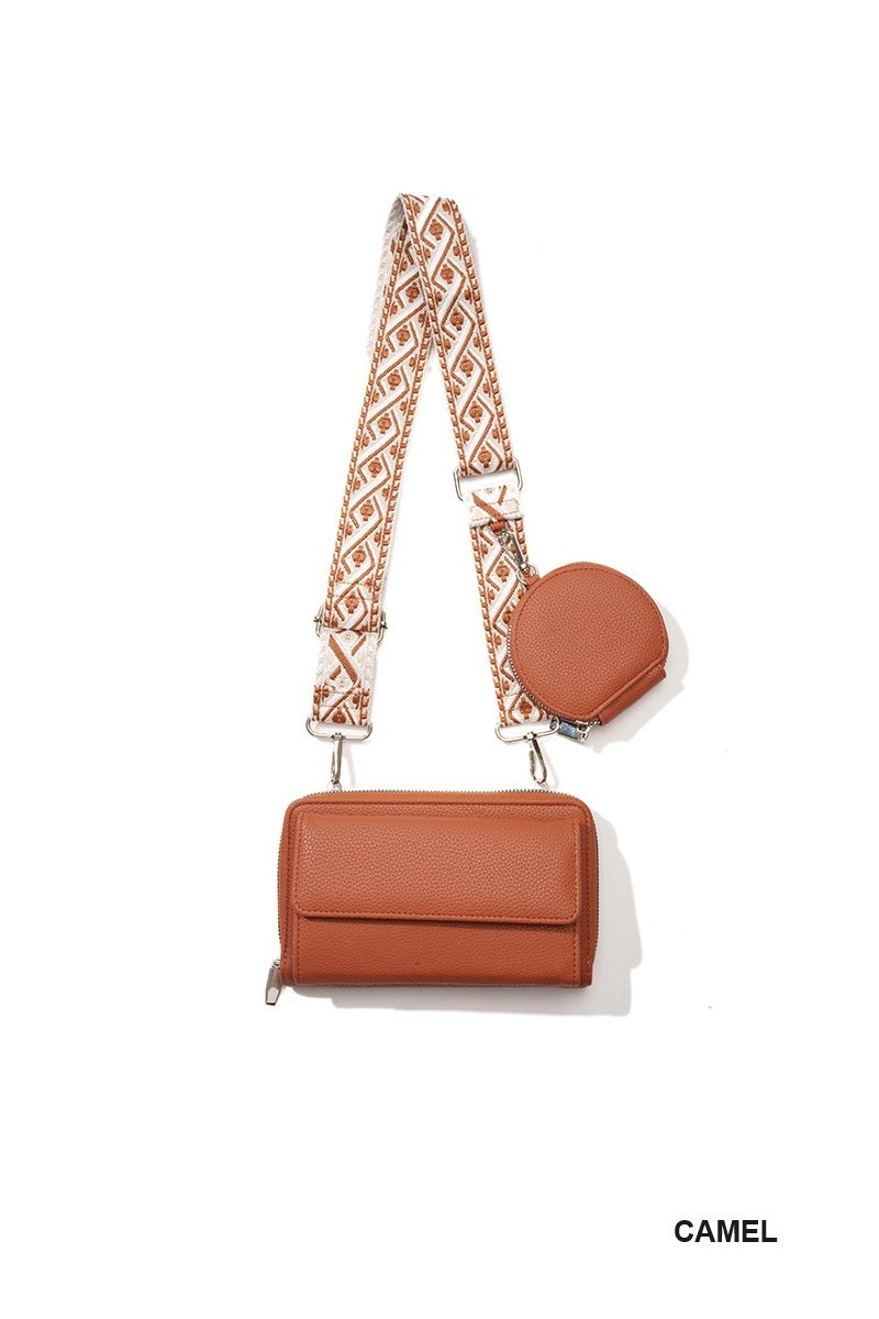 Vegan Leather Crossbody Duo Wallet Handbag 👜