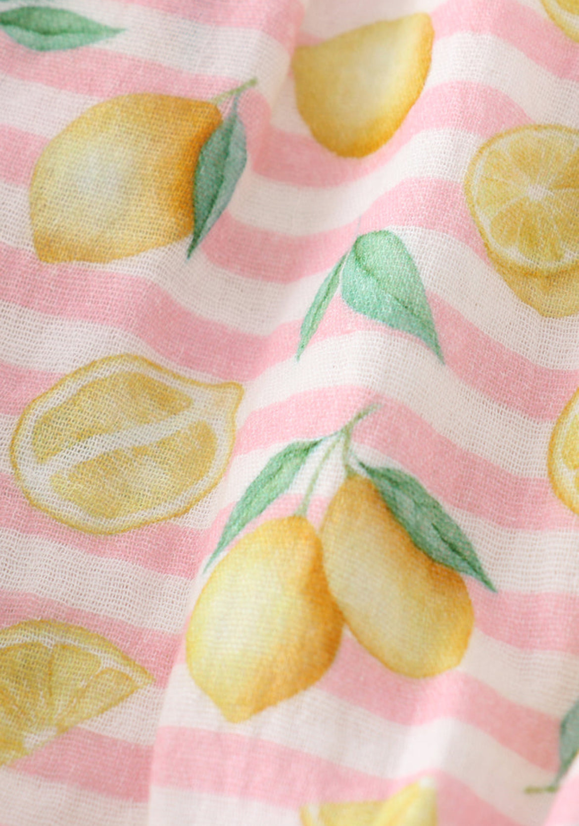 Premium Pink Muslin Stripe Lemon Bubble
