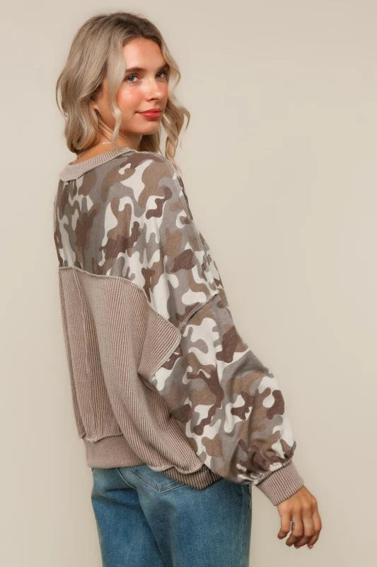 Backroad Camo Knit Top