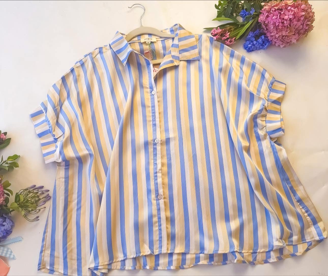 Umgee Blue Striped Top
