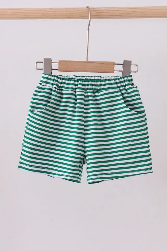 Premium Green & White Stripe Shorts