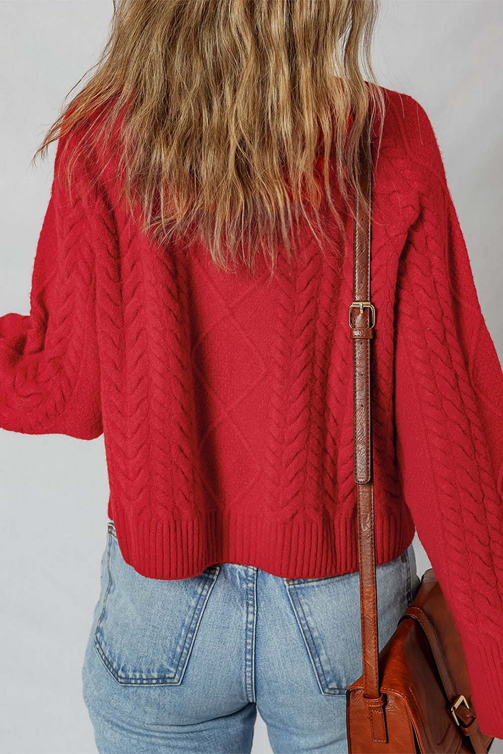 Red Cable Knit Soft Sweater