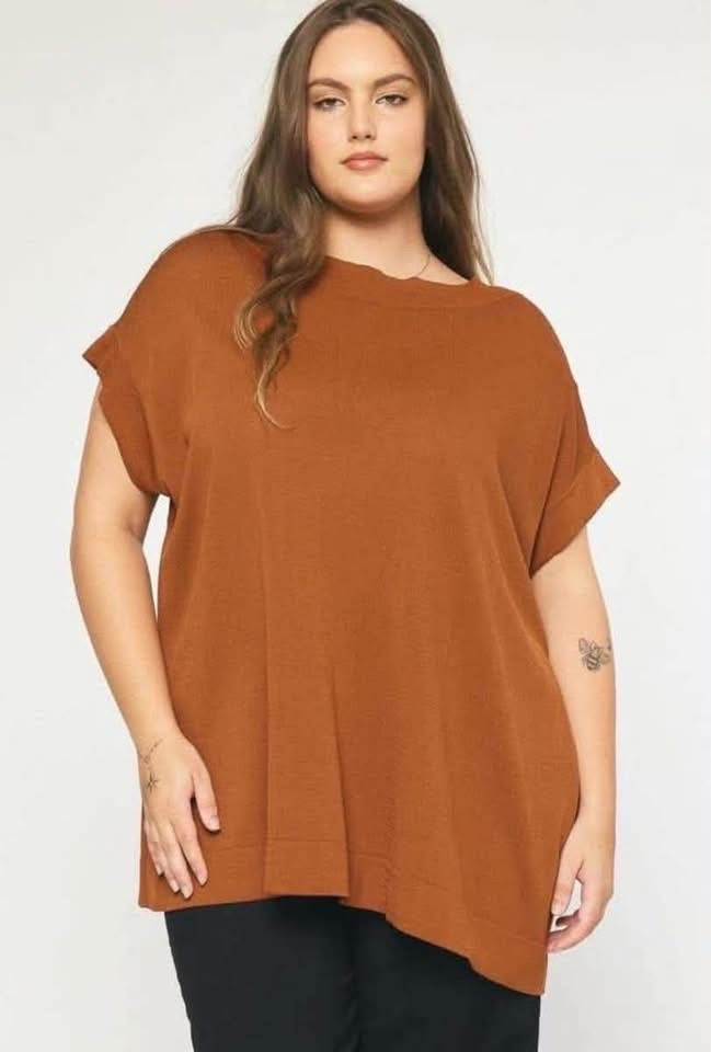 Rust Oversized Dolman Top