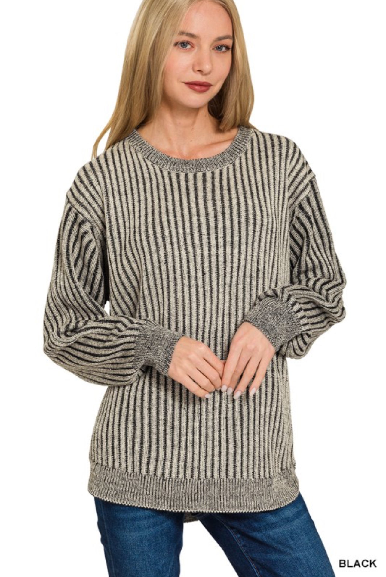 Zenana Striped Sweater