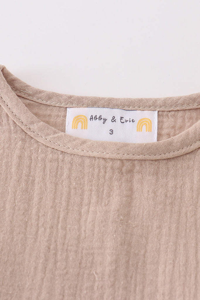 Cotton Tee & Short Set – Neutral Tan