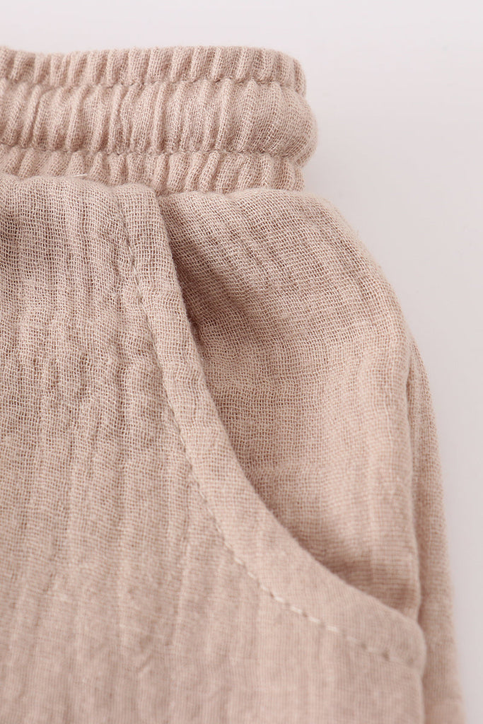 Cotton Tee & Short Set – Neutral Tan