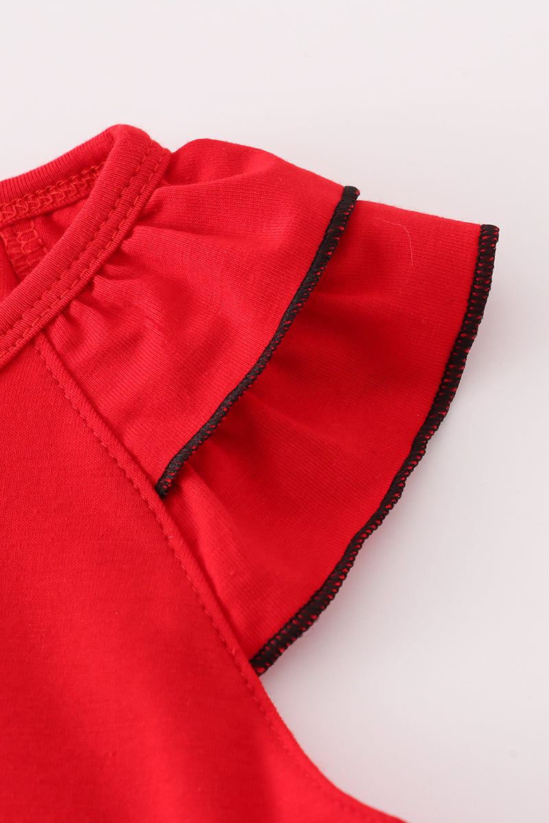 Red Georgia Ruffle Dress