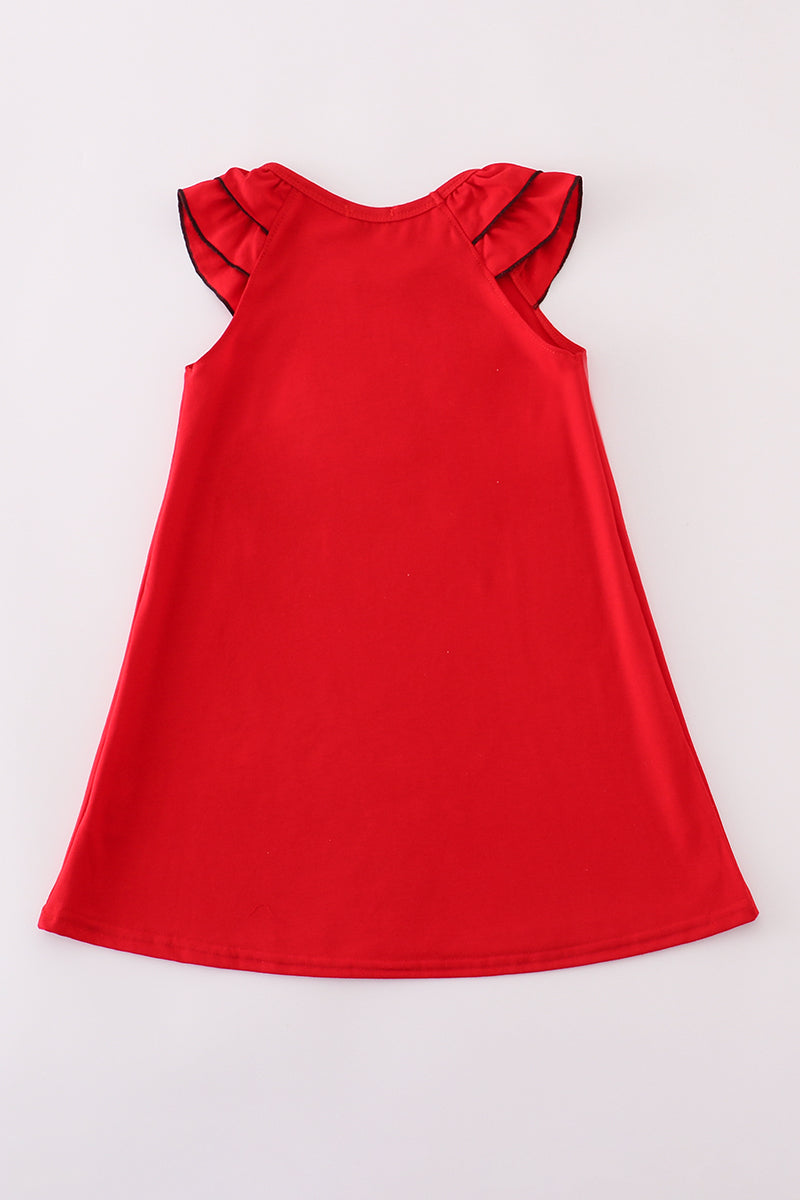 Red Georgia Ruffle Dress
