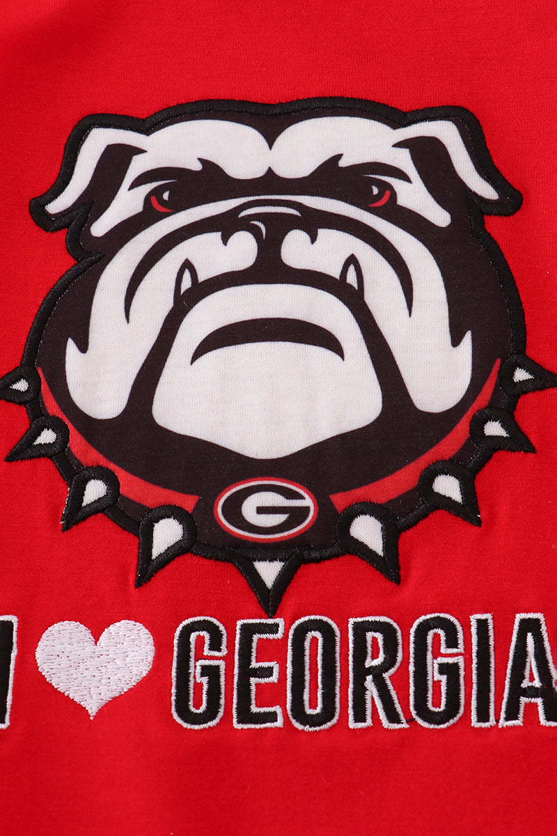 Red Georgia Ruffle Dress