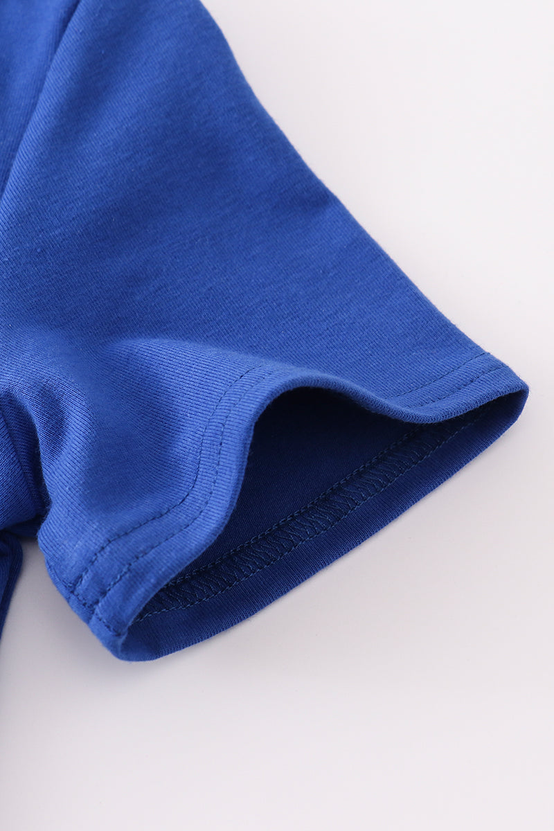 Blue Puppy Embroidered Shorts