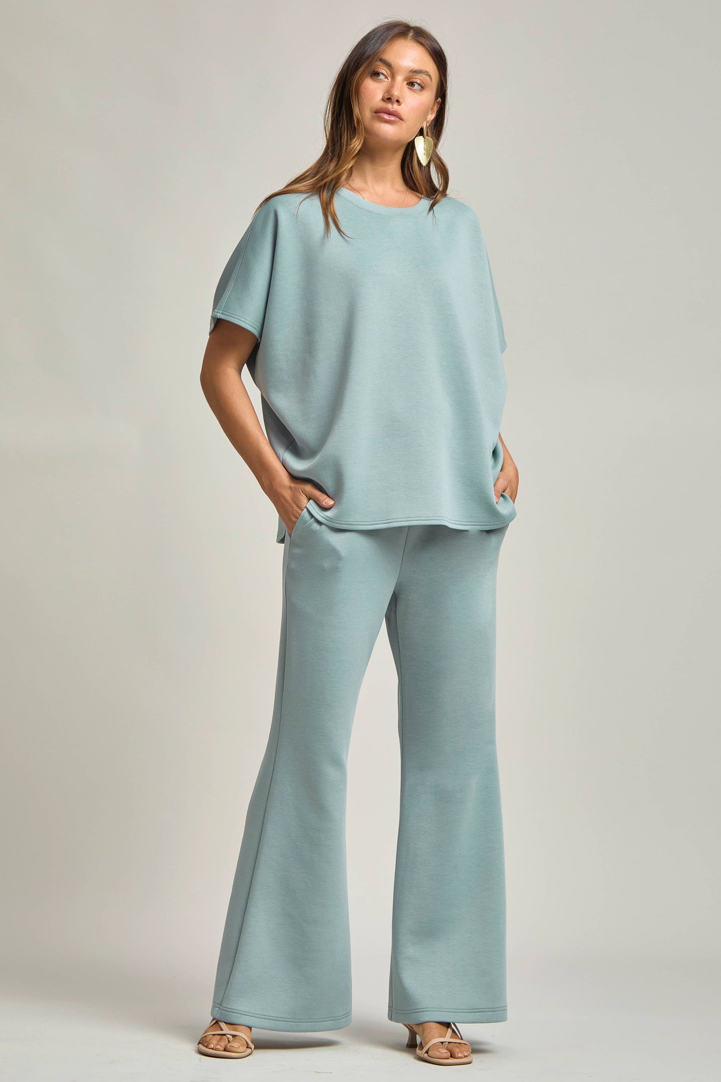 Dear Scarlett Poncho Top + Bell Bottom Modal Set
