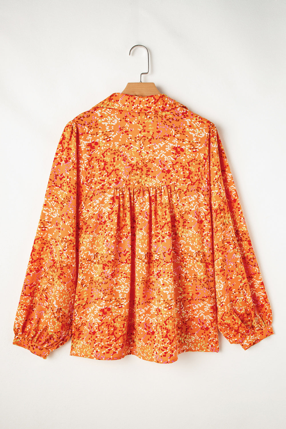 Orange Abstract Babydoll Blouse