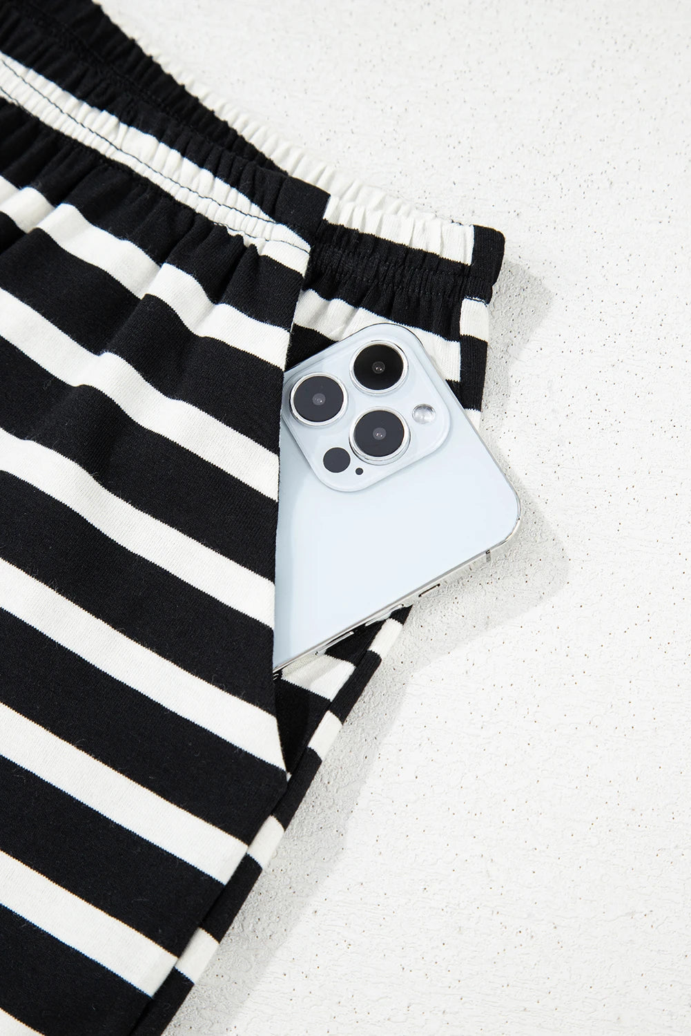 Black Stripe Short Set