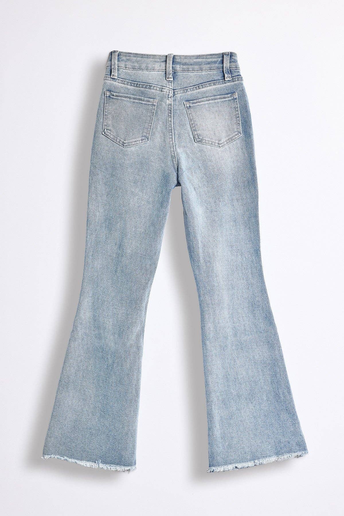 Girls Frey Hem Flare Jeans