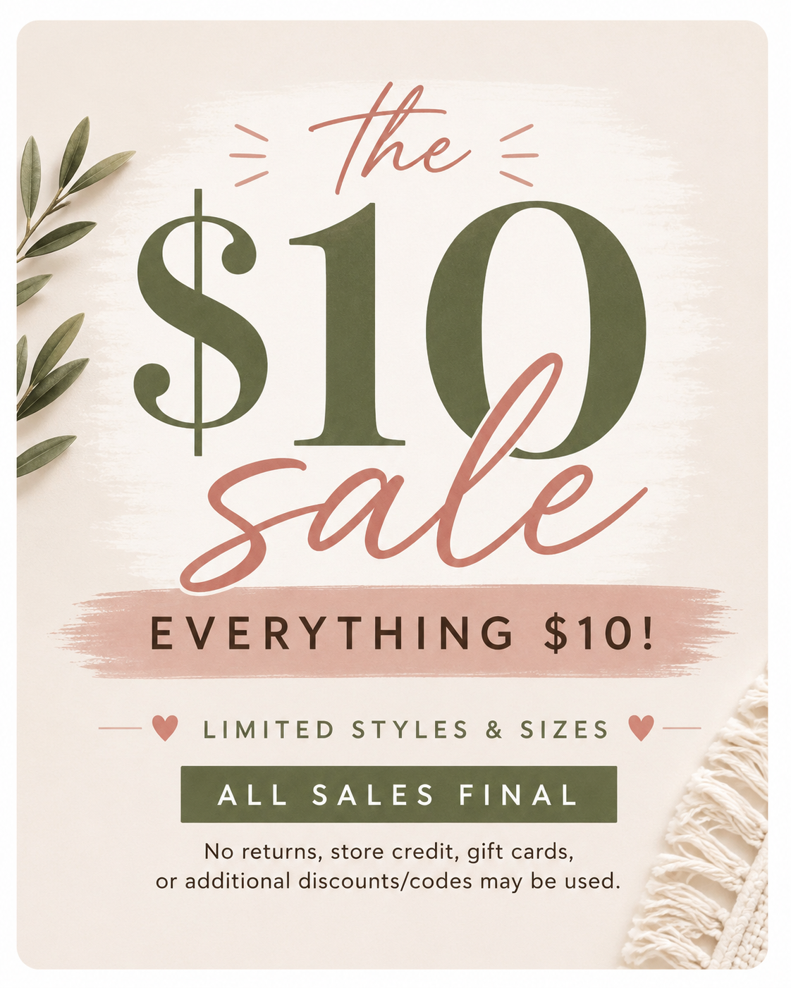 Shop the $10 Sale