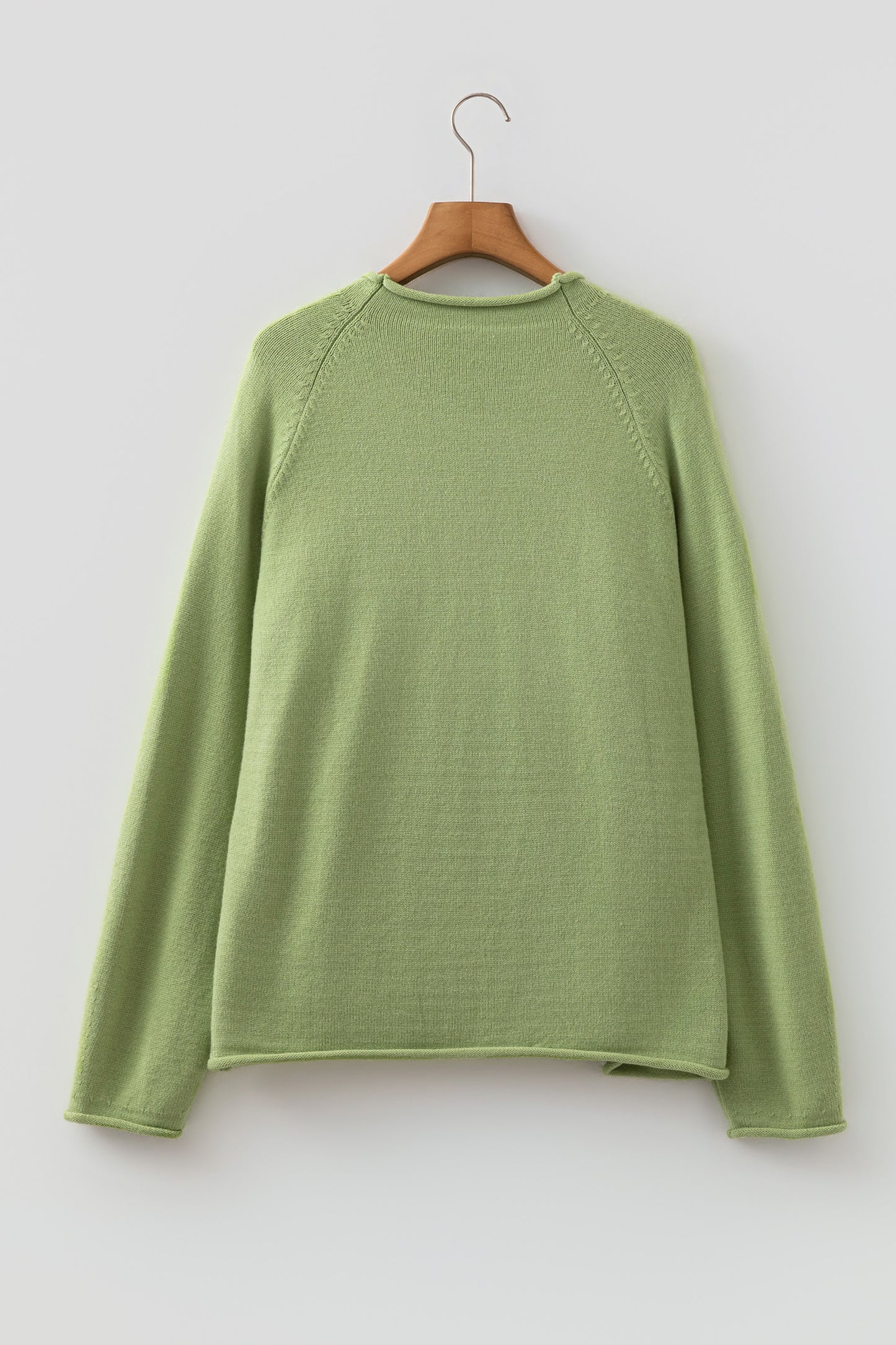 Green Fish Knit Oversized Crew Neck Sweater