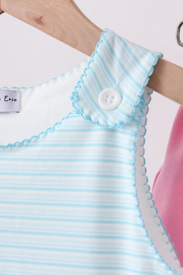 Blue Sailboat Applique Ruffle Bloomer Set