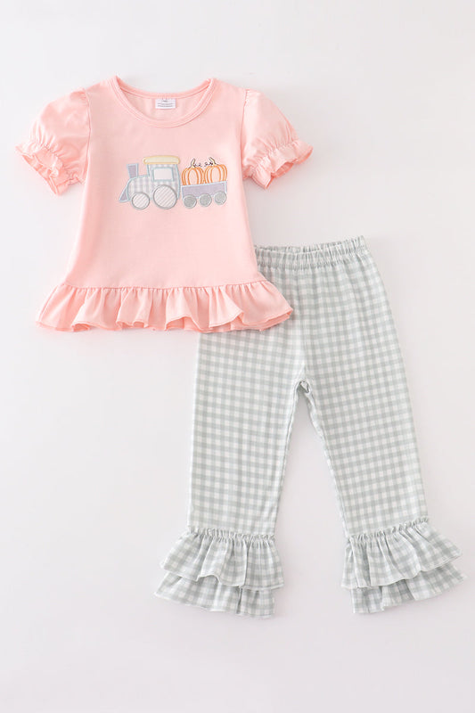 Pumpkin Train Ruffle Set – Adorable Fall Outfit
