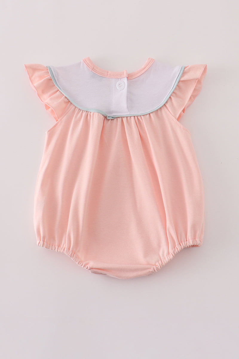 Pastel Pumpkin Embroidery Ruffle Bubble