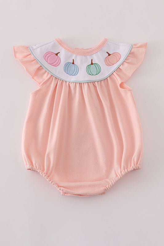 Pastel Pumpkin Embroidery Ruffle Bubble