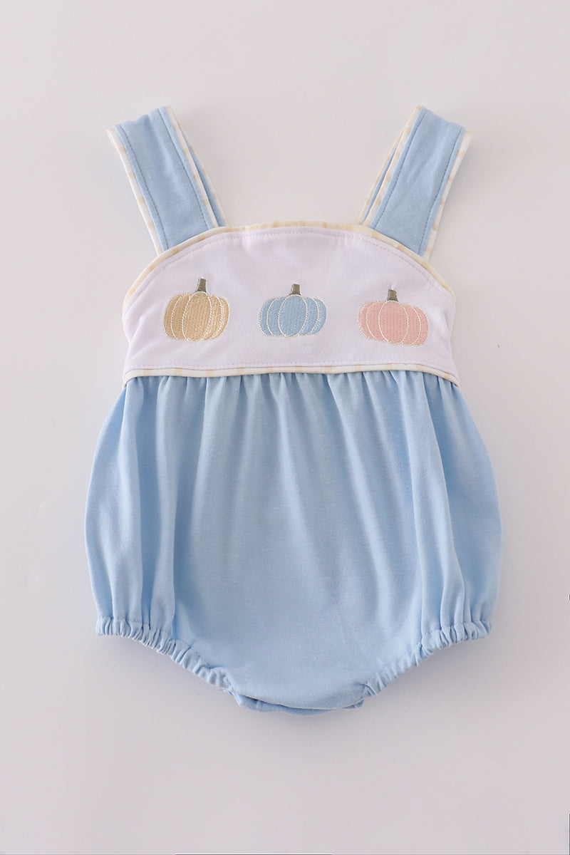 Blue Pumpkin Patch Embroidery Bubble