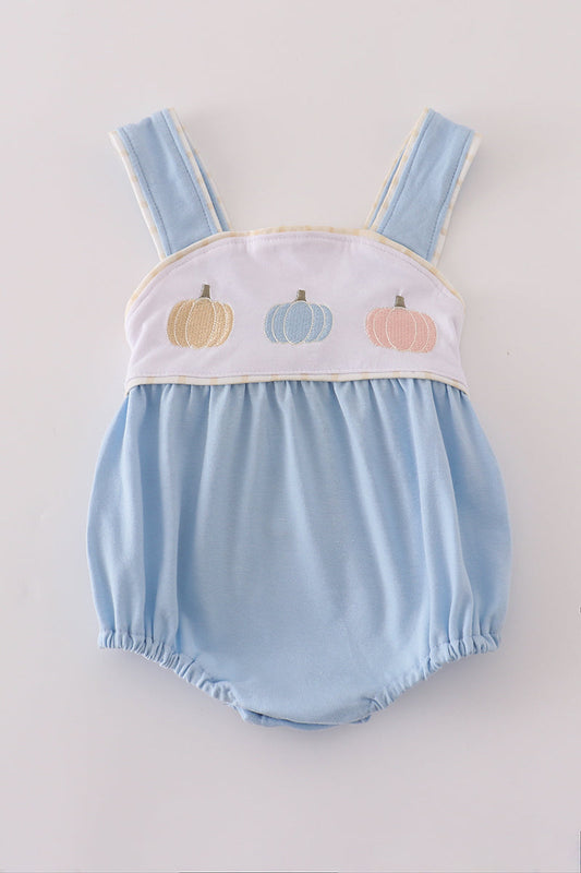 Blue Pumpkin Patch Embroidery Bubble