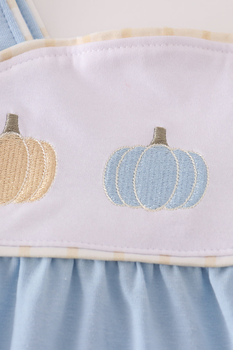 Blue Pumpkin Patch Embroidery Bubble