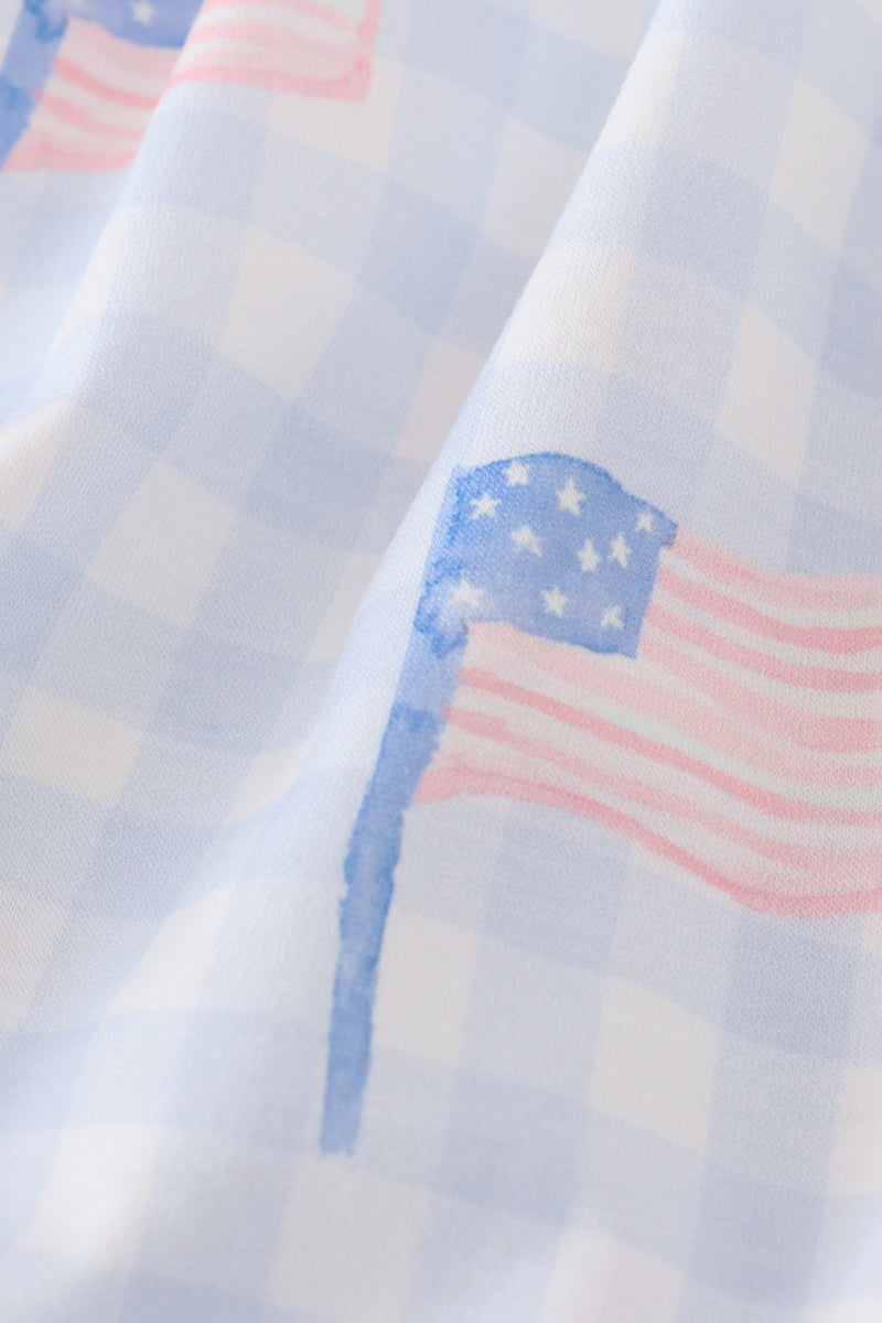 Blue Flag Embroidered Baby Bloomers