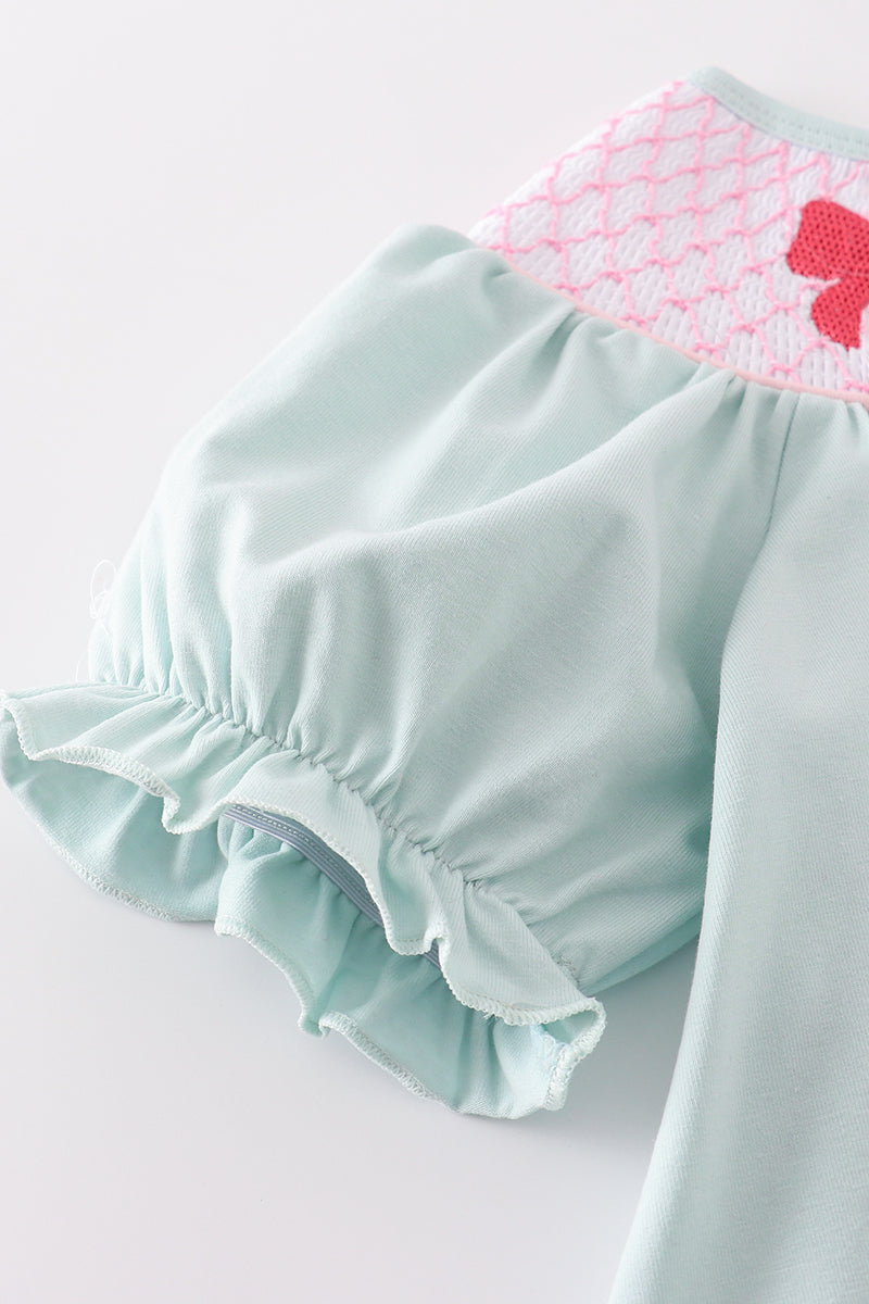 Premium Pearl Bow Smocked Bubble