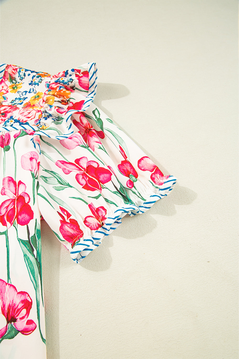 Pink Plus Floral V Neck Blouse